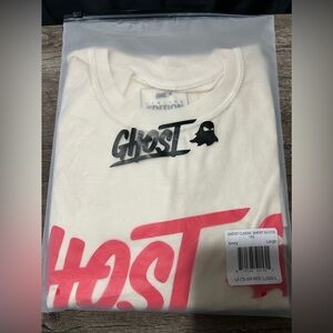 New Ghost Lifestyle Classic Tee Ivory-Red Logo Large